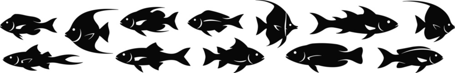 Silhouette Fish Collection – Vector Marine Animal Icons