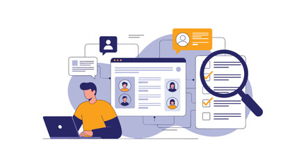 Fototapeta premium Digital marketing strategy for business growth and customer acquisition.