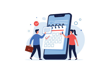 Organizing your schedule and appointments with a digital calendar on your smartphone.