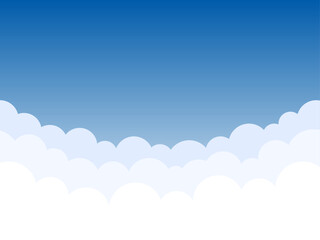 幻想的な３段の雲の空のイラスト