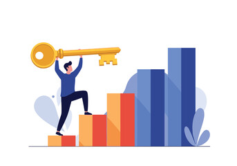 Achieving success with the key to growth and opportunities.