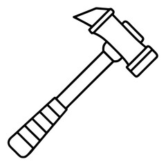 Hammer Isolated Outline Vector Icon Minimalist Tool Design for Construction and DIY Projects