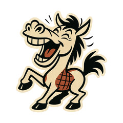 PNG Playful cartoon horse illustration.