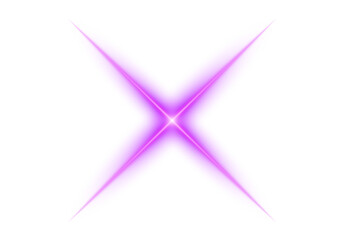 Radiant abstract bright star light burst with pink purple glow and starburst flare creating futuristic neon glowing illumination and vibrant energy overlay effect on transparent background