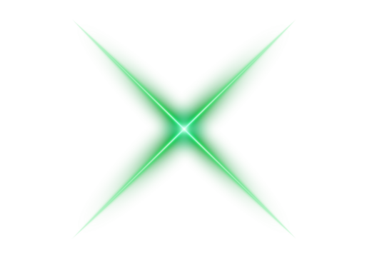 Radiant abstract bright star light burst with green glow and starburst flare creating futuristic neon glowing illumination and vibrant energy overlay effect on transparent background