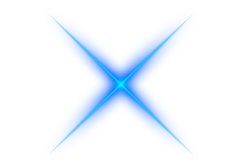 Radiant abstract bright star light burst with blue glow and starburst flare creating futuristic neon glowing illumination and vibrant energy overlay effect on transparent background