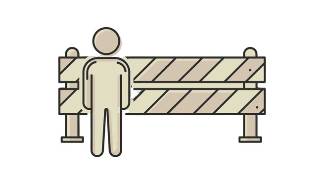 A Person Standing Next To A Barrier Depicting Obstacles And Restrictions