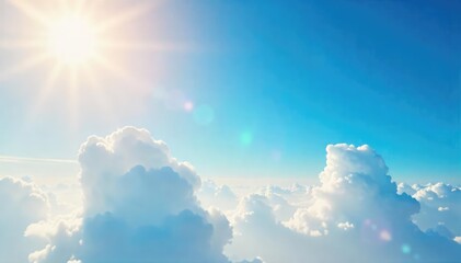 Stunning vista of a cloudless azure sky, bathed in the warm glow of sunlight Perfect for travel, nature, and serenity themes , idyllic, tranquil, atmosphere