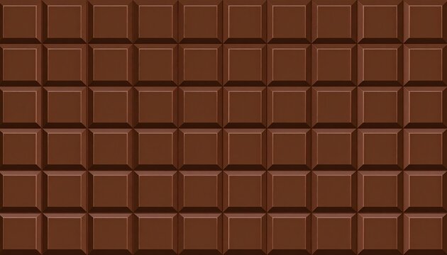 Seamless Pattern of Dark Chocolate Bar Squares.