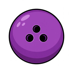 Vector icon of a purple bowling ball with three black holes.