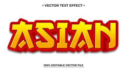 Bold Colorful ASIAN Text Effect with Red Outline and Yellow Fill © Kaleido