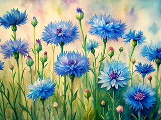 Corn flower painting