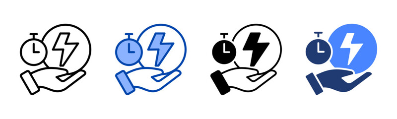 Energy Efficient icon set multiple style collection