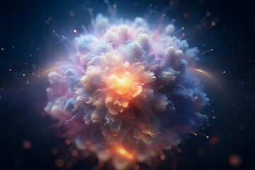 Vibrant cosmic nebula exploding with brilliant light and color