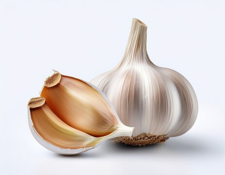 garlic isolated on white background