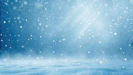 Gentle snowflakes fall softly in a serene winter landscape, setting the scene for New Year and Christmas festivities in 2026. The tranquil vibe invites joy and warmth