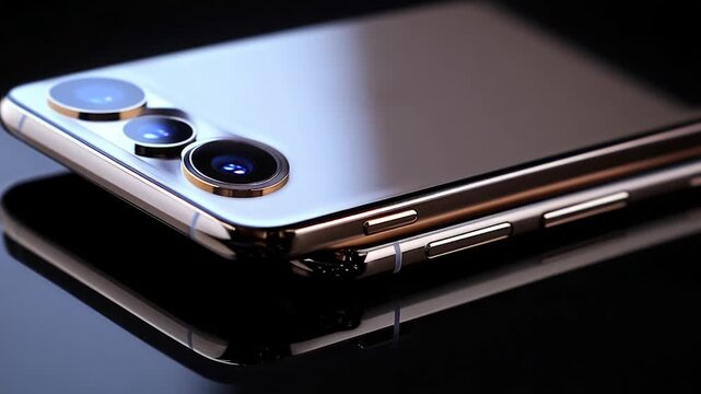 Close-up view of a cell phone lying on a flat surface, possibly waiting for someone to pick it up