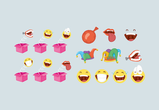 Fools Day Illustration Set