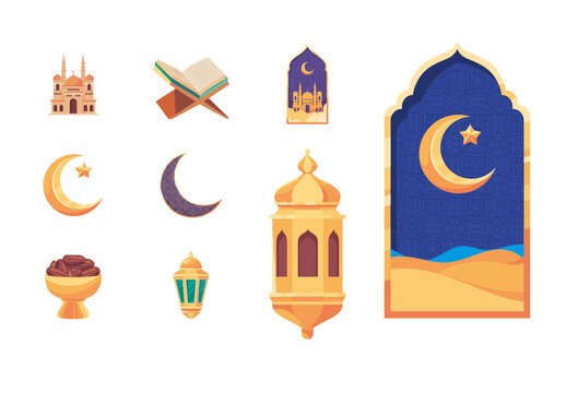 Ramadan Islamic Illustration Set