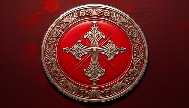 embossed papal insignia on red ecclesiastical seal