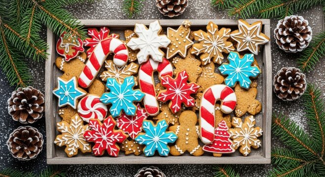 Delicious Festive Christmas Cookies Assortment For Holiday Celebration