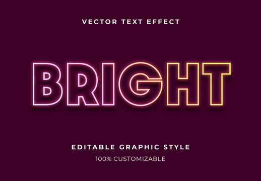 Pink and Yellow Neon Brick Wall Text Effect Outline Glow Font