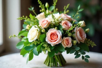 Elegant wedding floral arrangements featuring lush greenery, cascading blooms, and delicate foliage, perfect for ceremony decor or reception centerpiece , winter, garden, wedding