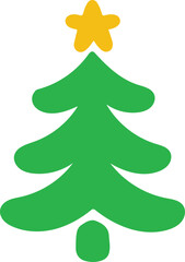 Merry christmas tree icon design vector art flat background