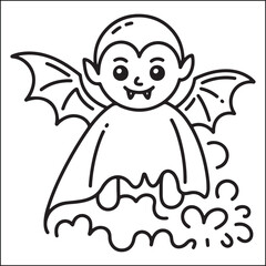 Spooky Helloween bold and easy coloring pages for adults.
