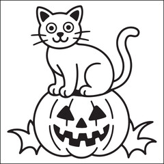 Spooky Helloween bold and easy coloring pages for adults.
