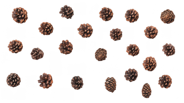 Collecting small pinecones for nature photography and craft projects