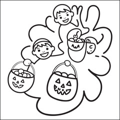 Spooky Helloween bold and easy coloring pages for adults.
