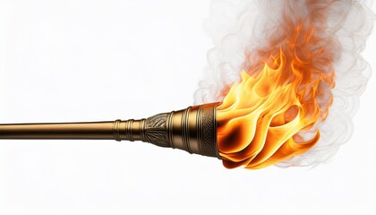 torch with fire isolated on white background