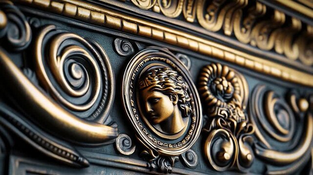 Close-up shot of a statue on a wall, perfect for decorative or architectural context