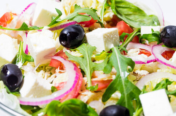 Photos of lettuce in tight. Background. Texture. Abstraction.