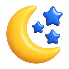 PNG Playful crescent moon illustration