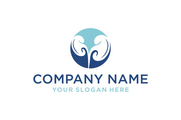 Modern Abstract Blue Logo Design with Intertwined Organic Shapes and Placeholder Text