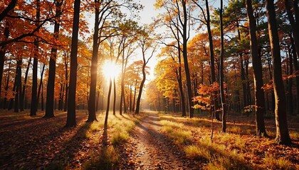 Obraz premium sunset in the forest