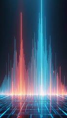 Dynamic digital sound waves in vibrant colors