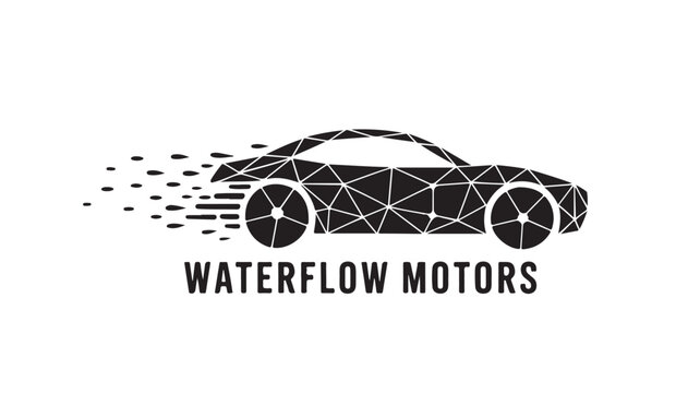 Dynamic automotive logo design showcases modern car with speed effect, perfect for vehicle branding, car dealerships, and sleek transportation advertisements for innovative businesses