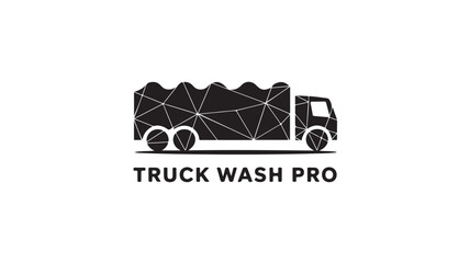 Modern truck wash pro logo design for car detailing businesses offering premier cleaning services to keep fleets spotless and shining with professional care and attention
