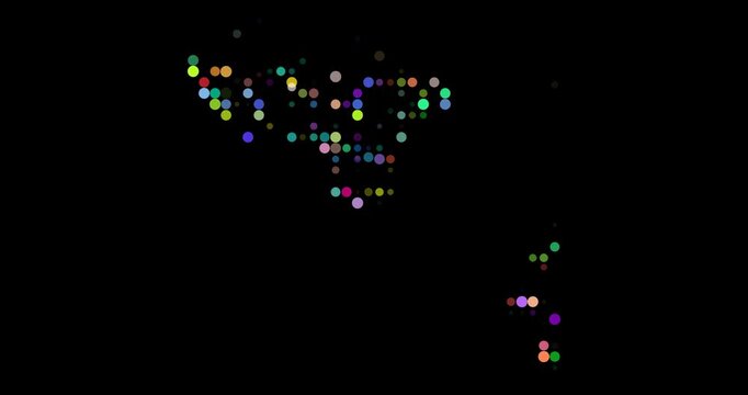Digital Circles Converge Forming Tonga Map Contour