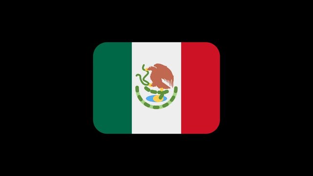 Flags of Canada, USA, Mexico animated noise fade out. North America countries flag. 4K animation of North american flags.