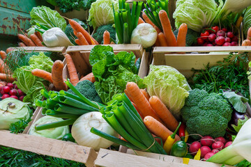 Frisches Gemüse auf dem Wochenmarkt