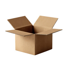 Cardboard Box Unveiled: An empty, open cardboard box, ready to package goods, conveying themes of storage, moving, or delivery.