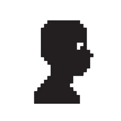 Obraz premium Pixelated Profile A Silhouette Portrait in Minimalist Style