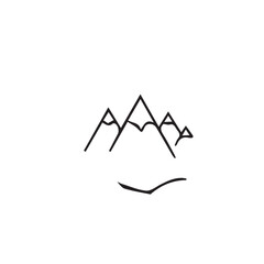 Mountain Landscape Minimalist Outline Graphic Illustration for Nature Lovers