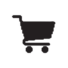 Simple Black Shopping Cart Icon for Online Retail and E-Commerce Design Projects