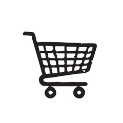 Shopping Cart Icon A Simple Black and White Vector Illustration for E-commerce and Retail