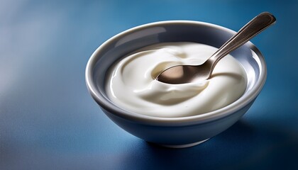 Creamy Yogurt With Spoon A Healthy Breakfast Or Snack Option